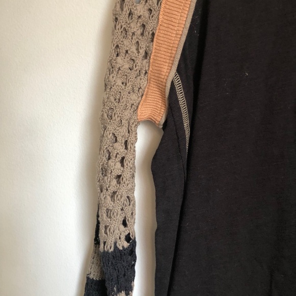 Free People FP Crochet Sleeve Knit Sweater - Picture 3 of 6